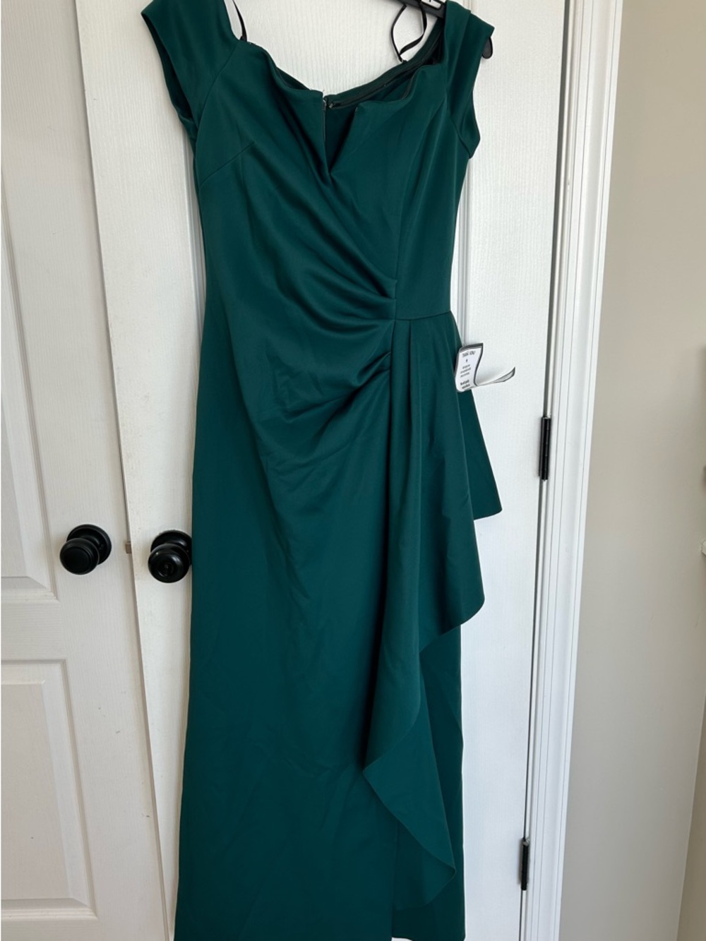Re/Done Emerald Green Ruched Maxi Dress